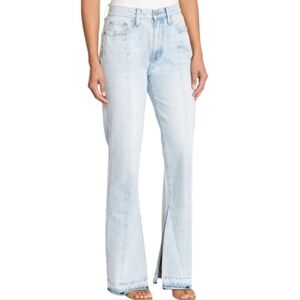 Pistola Jeans Alexa Hi Rise Slim Flare Denim Split / Slit Hem Light Wash Size 30